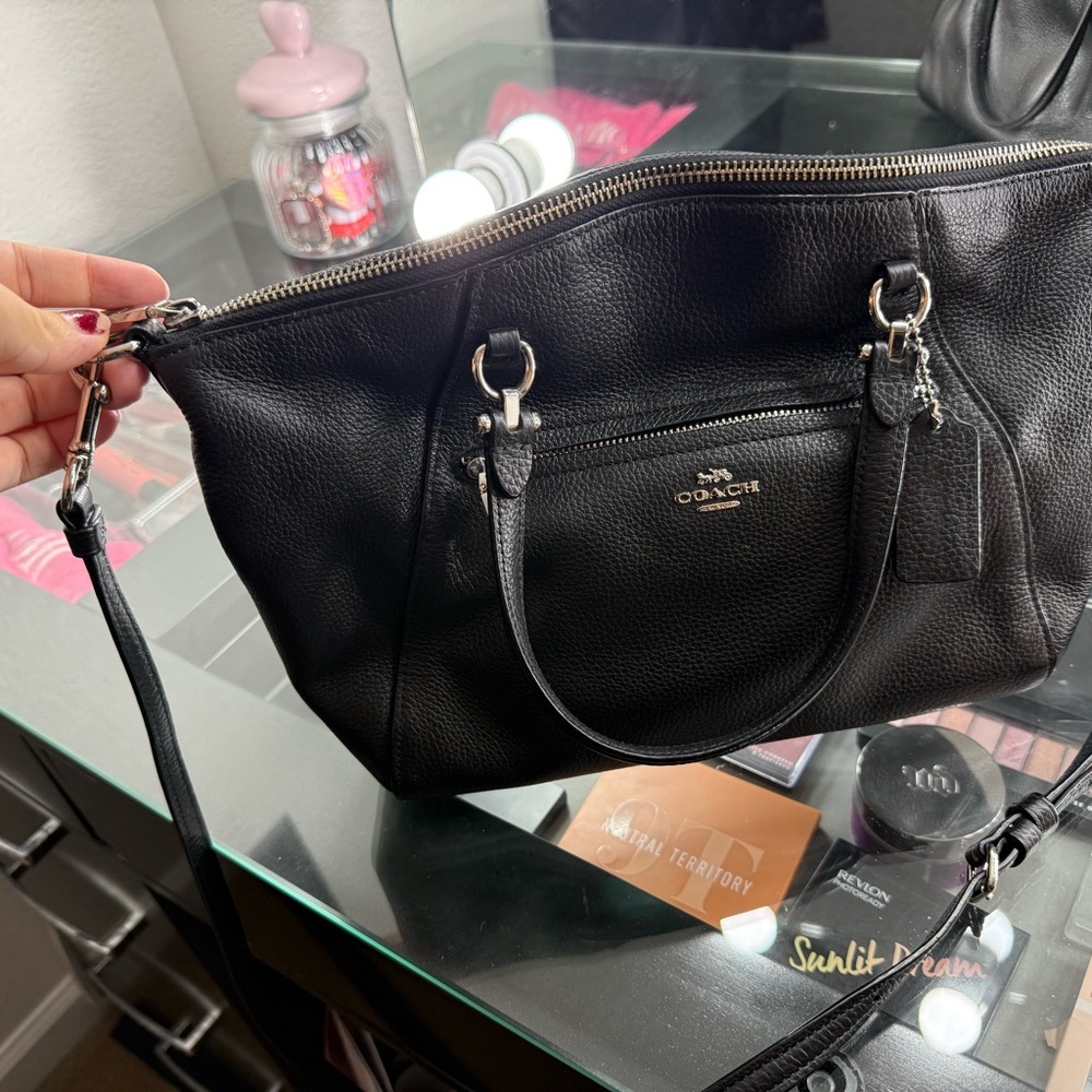 Coach Black Pebbled Leather Shoulder Bag